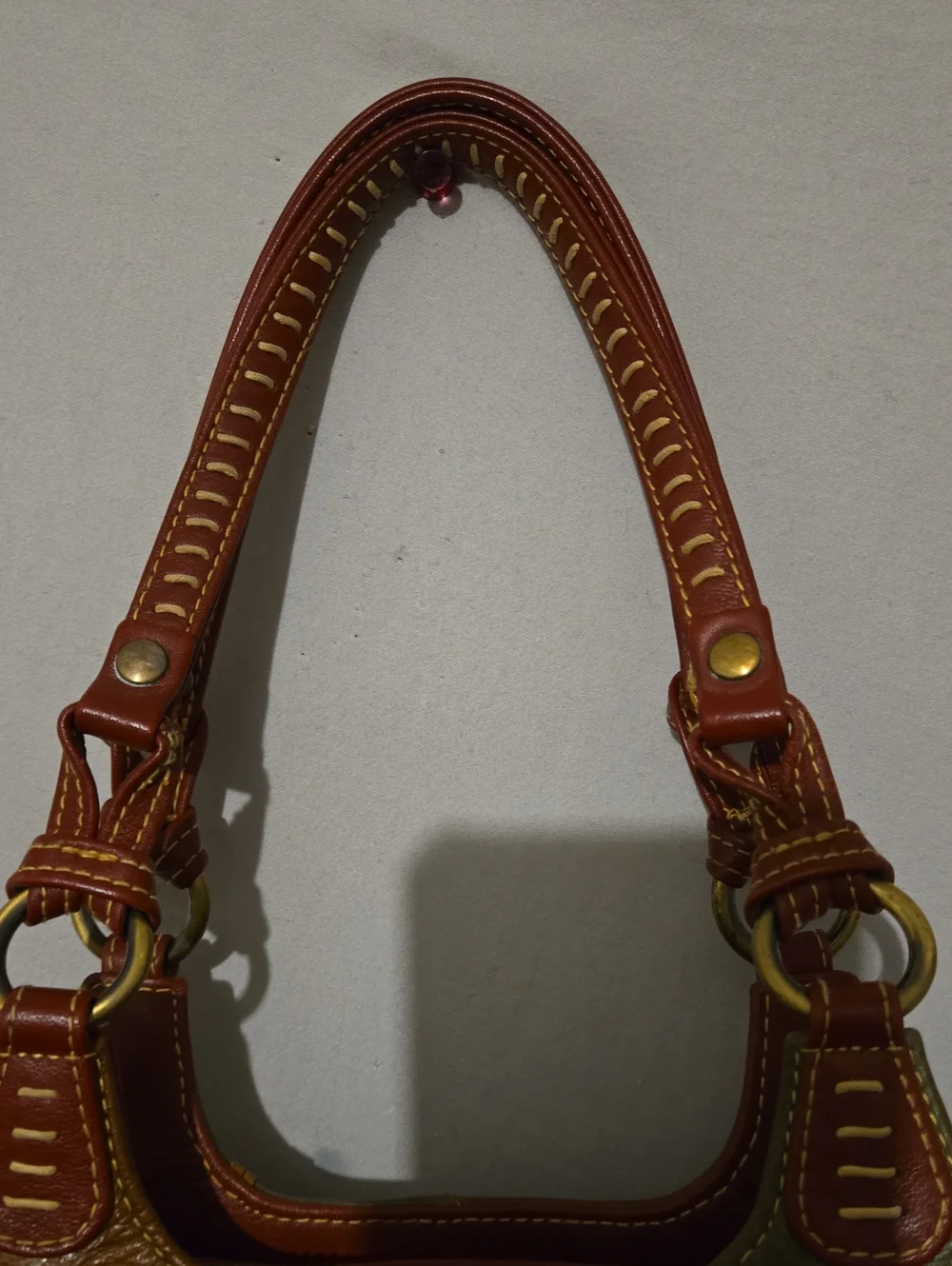 Rare Vintage Isabella Fiore Leather embroidered Hand bag